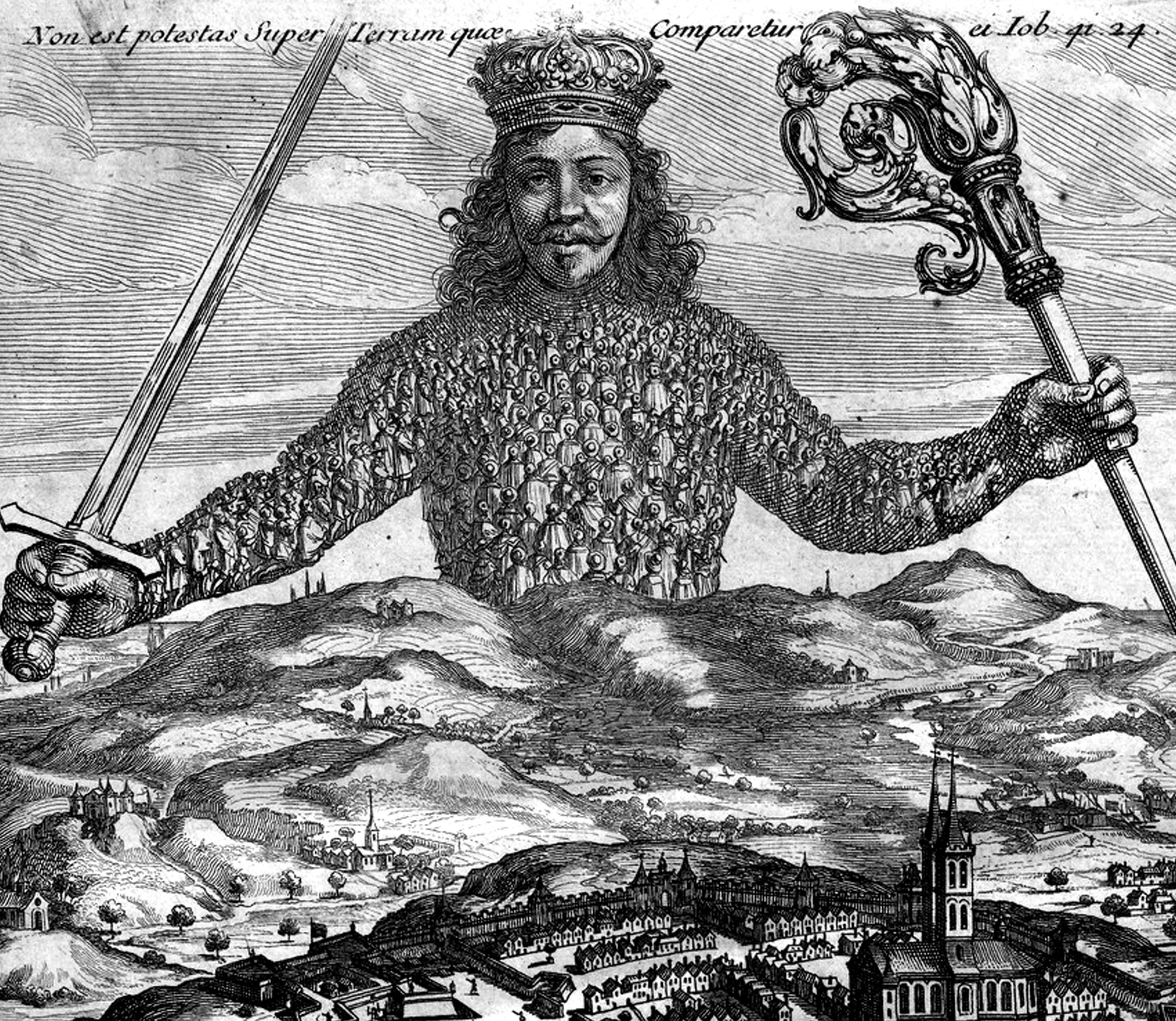Titelblatt von Thomas Hobbes’ Leviathan (Ausschnitt)